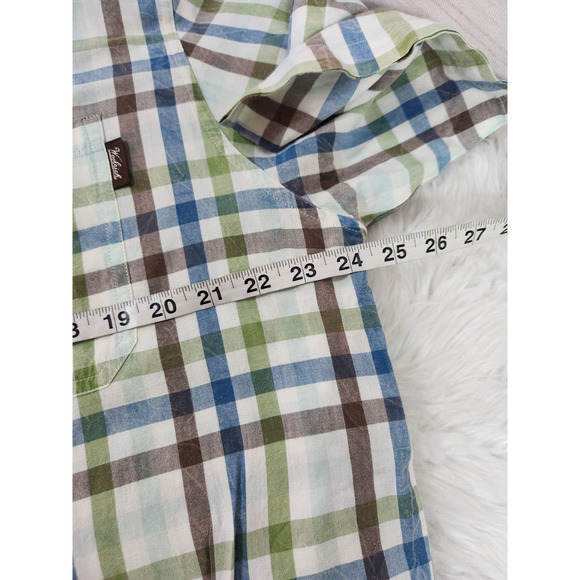 Woolrich Men's Blue Green Brown Plaid Short Sleeve Button Down Shirt Size XL - Picture 5 of 6